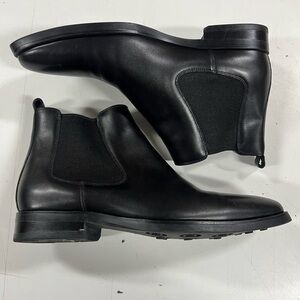 Gifennse Black Leather Chelsea Boots hand made 7.5 L-70 -478